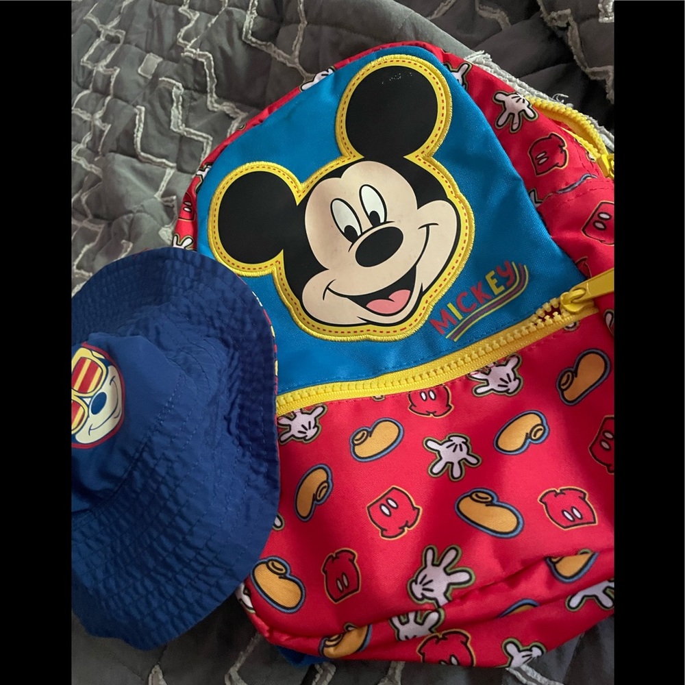 Toddler backpack with hat